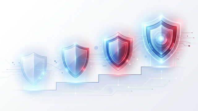 ESET PROTECTのプラン階層を表す4つの盾のイメージ