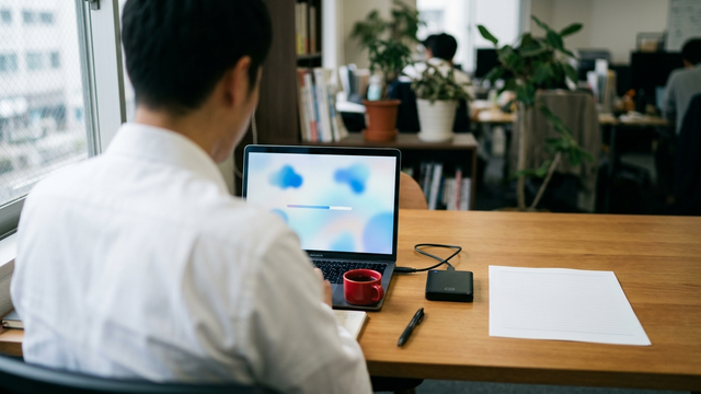 Microsoft 365のデータバックアップを確認するオフィスのイメージ