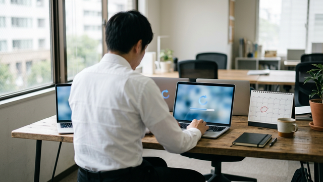Windows 11 26H2への更新を進めるオフィスのイメージ