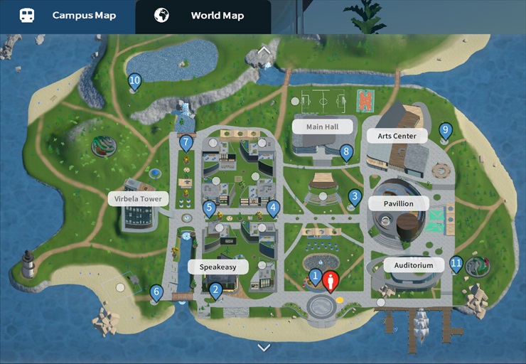 virbelaのキャンパス全体図